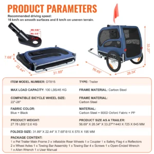 100lbs Pet Cart Bicycle Carrier