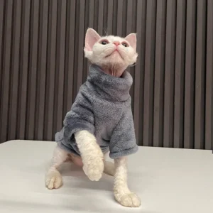 Warm Coral Velvet Hairless Cat Clothes